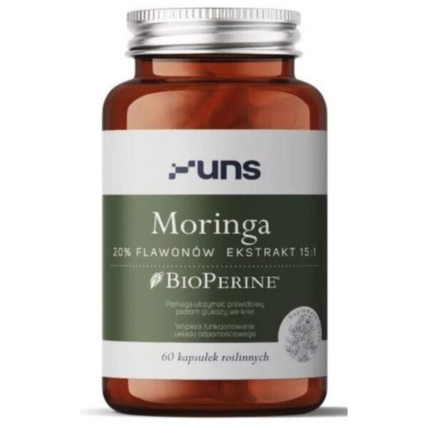 Uns Moringa 20% Flavones Extract 15 1 60 Vegcaps,Uns Moringa 20% ekstrakt z flawonów 15 1 60 Kapsułki warzywne