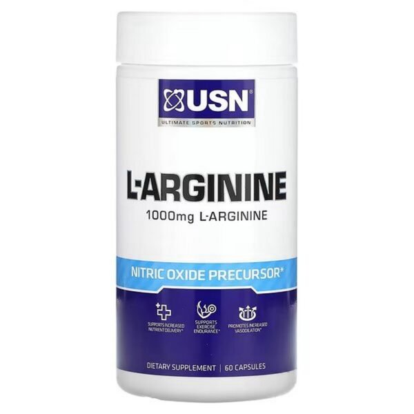 USN, L-Arginine, L-Arginine, 1,000 mg, 60 capsules (500 mg per capsule),USN, L-Arginine, L-Arginin, 1.000 mg, 60 Kapseln (500 mg pro Kapsel)