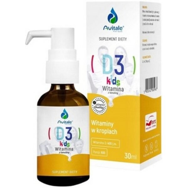 Avitale, Vitamin D3 Kids 30ml d3 for children, Witamina D3 Kids 30ml d3 dla dzieci