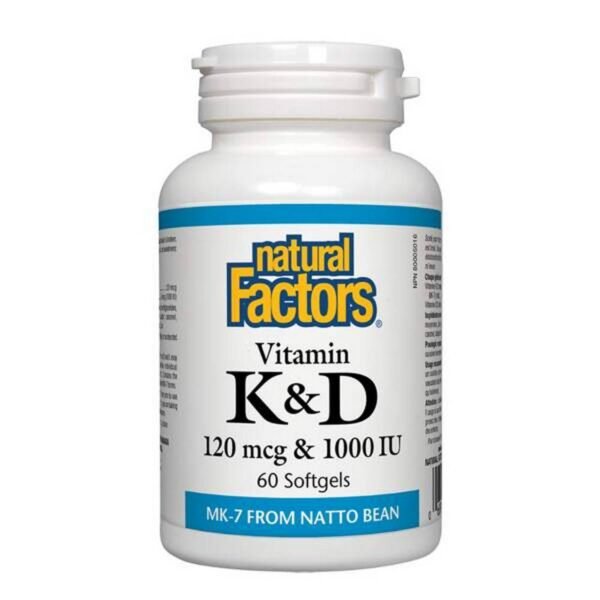 Vitamin K2 120 mcg and D3 1000 IU, 60, Витамин К2 120 мкг и D3 1000 IU