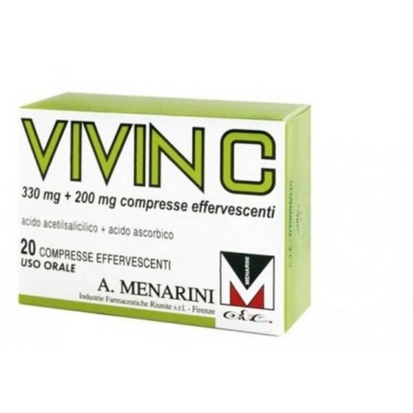 Vivin C 20 Effervescent Tablets 330mg+200mg,Vivin C 20 Compresse Effervescenti 330mg+200mg,A.Menarini Industrie Farmaceutiche Riunite Srl