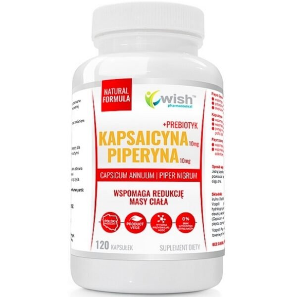 Wish Pharmaceutical,Capsaicin Piperine dietary supplement 10mg, 120 ,pcs.