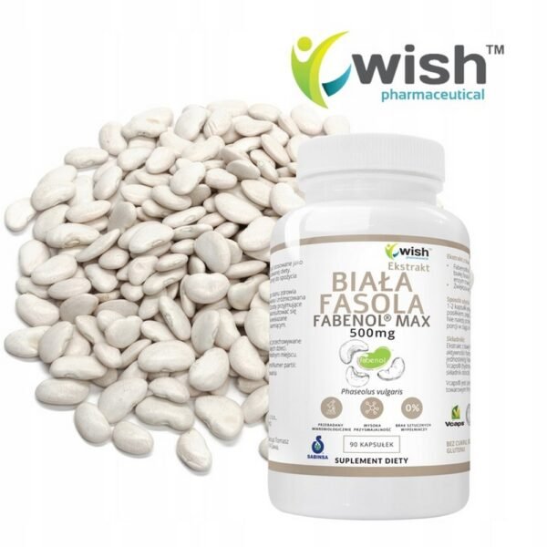 Wish Pharmaceutical,White Bean Fabenol Max Dietary supplement 500 mg,90 ,pcs.Fasola Biała Fabenol Max Suplement diety 500 mg, 90 szt.