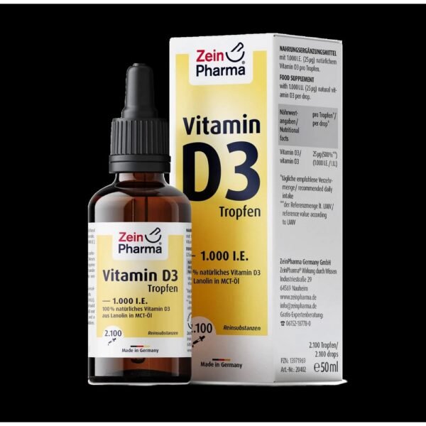 Zein Pharma Vitamin D3 Drops, 1000 IU – 50 ml.