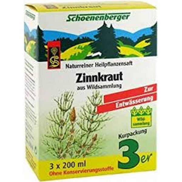 ZINNKRAUT SAFT Schoenenberger medicinal plant juices, 3X200 ml