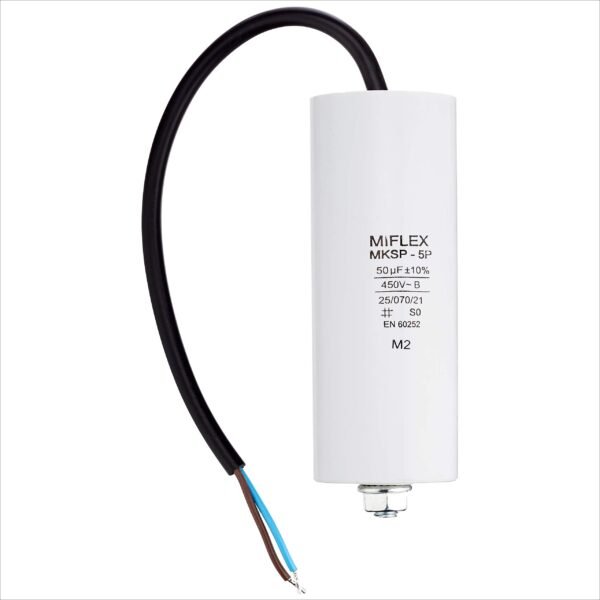 Starting capacitor Motor capacitor 50µF 450V 45x114mm Line M8 ; Miflex ; 50uF