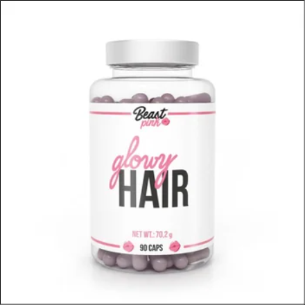 Rich in vitamins, minerals, and natural extracts for comprehensive hair support-BeastPink Glowy Hair 90 capsules