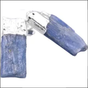 Brazi Druse Jewelry Kyanite Earrings Raw Silver;Pendientes de Cianita de Joyería Drusa de Brasil Plata Cruda
