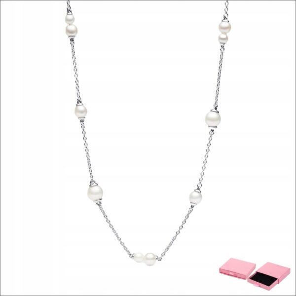 Chain Necklace with Treated Freshwater Cultured Pearls;Collar de Cadena con Perlas Cultivadas de Agua Dulce Tratadas