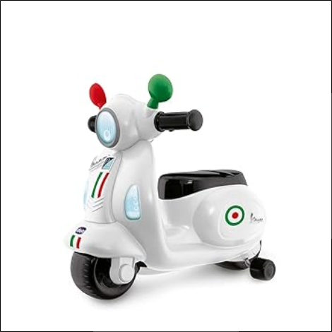The Chicco Primavera Vespa children's motorcycle is designed to accompany your child's growth from 1 to 3 years
