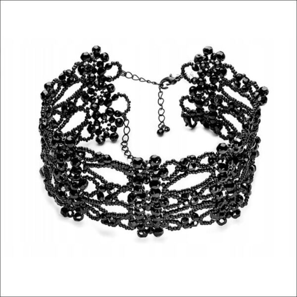 Choker BLACK Wide Collar Necklace Valentine's Day;Gargantilla Collar Ancho NEGRO Día de San Valentín
