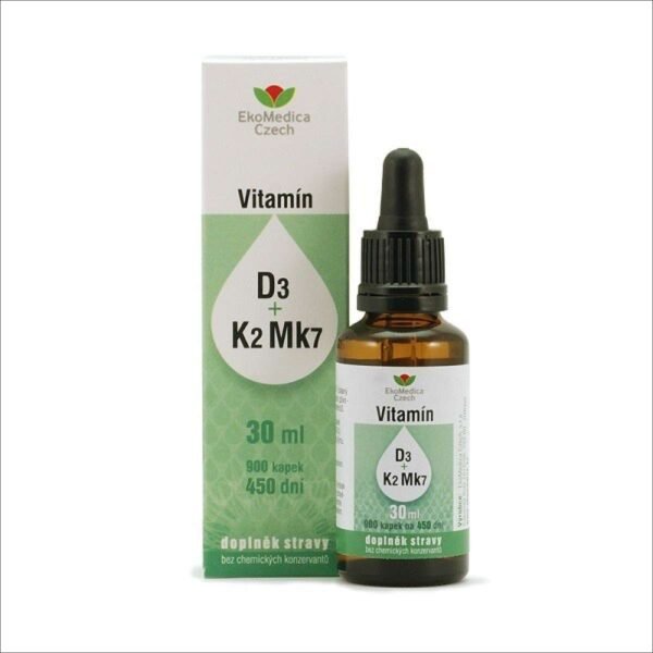 Vitamin D3 (Cholecalciferol) - EkoMedica Vitamin D3 + K2MK7 in Drops 30 ml