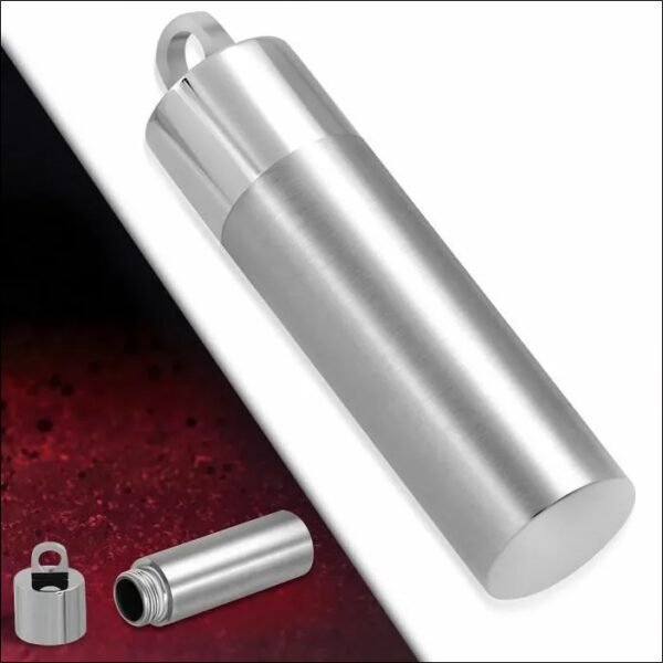 Engravable steel cylinder men's pendant;Colgante para hombre con cilindro de acero grabable