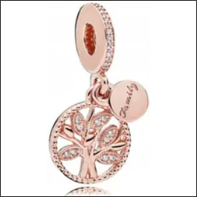 Family charms pendant Gold heritage s925;Colgante de dijes familiares Gold heritage s925
