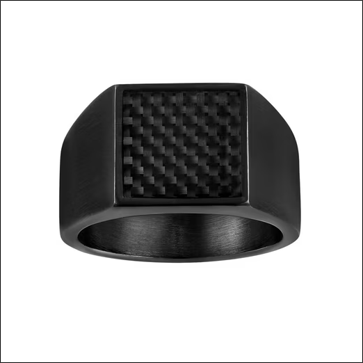 Finger Ring FashionRing Men Stainless Steel Black 316L Carbon Matt - RHX107;Bague de Doigt Bague de Mode Pour Hommes En Acier Inoxydable Noir 316L Carbone Mat-RHX107