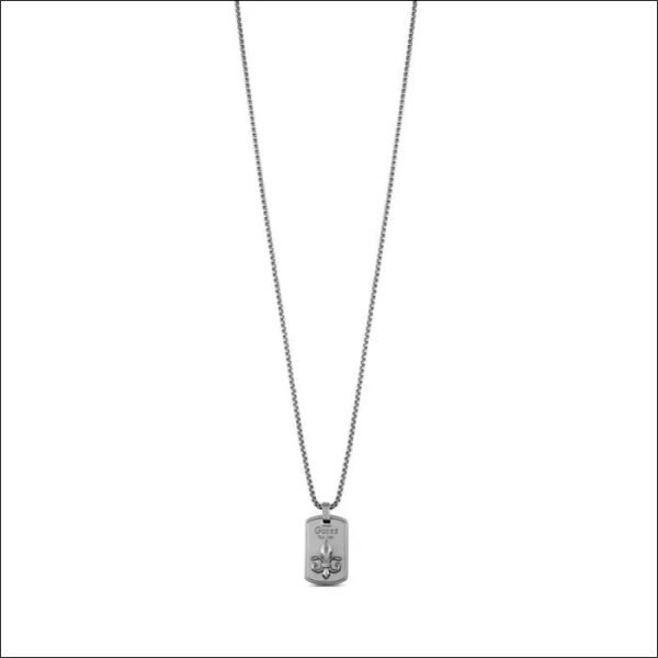 GUESS JUMN01324JWAST-U Steel Men's Necklace Silver;GUESS JUMN01324JWAST-Collar de Hombre de Acero en U Plateado