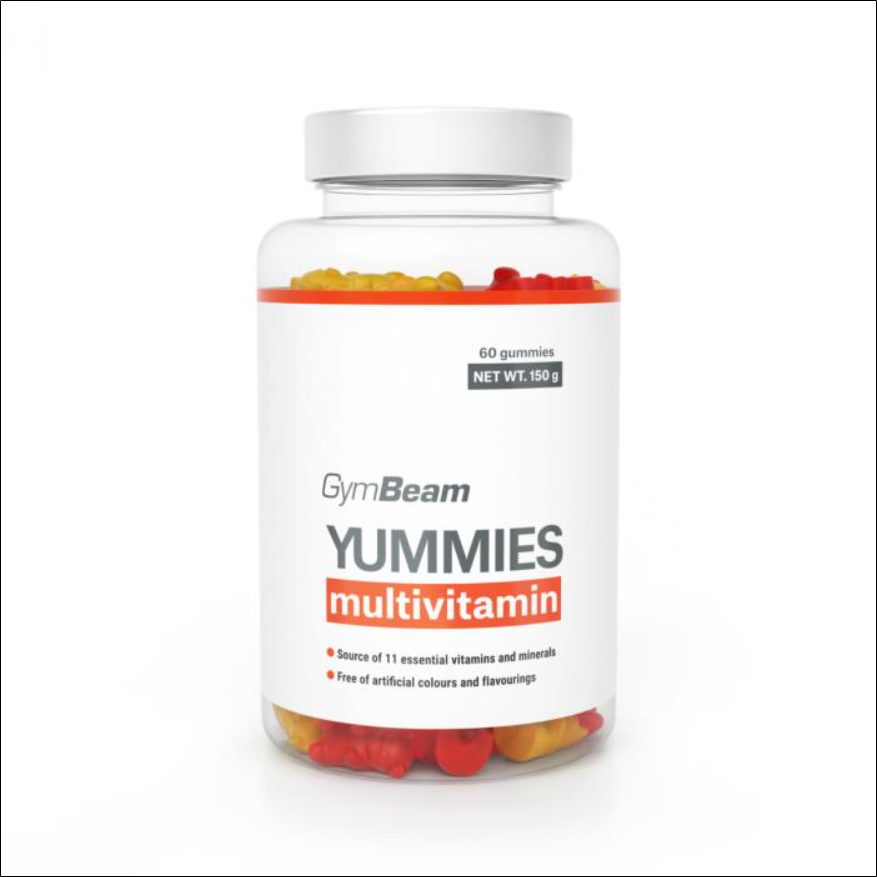 Multivitamin Formula - GymBeam Yummies Multivitamin 60 Capsules (Orange, Lemon, Cherry)