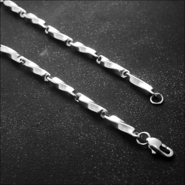 HUEIHWOH Men's Oblique Link Neck Chain Stick Titanium Steel Width 3.8mm Length 60cm,Christmas Birthday Gift;HUEIHWOH Barra de Cadena de Cuello de Eslabón Oblicuo para Hombre, Acero de Titanio, Ancho de 3,8 mm, Longitud de 60 cm, Regalo de Cumpleaños de Navidad