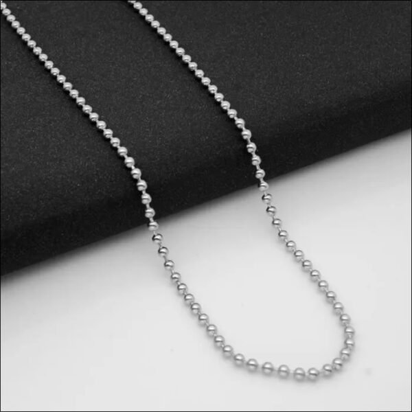 HUEIHWOH Men's Titanium Steel Neck Chain, Ball Link, Width 3mm Length 60cm;Cadena de Cuello de Acero de Titanio HUEIHWOH para Hombre, Eslabón Esférico, Ancho 3 mm Largo 60 cm