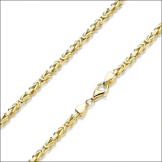 King Chain Gold Men's Necklace 3mm K112;Collier King Chain Gold pour Homme 3mm K112