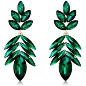 Kokonet Green hanging earrings with leaves for various occasions;Pendientes colgantes verdes Kokonet con hojas para varias ocasiones