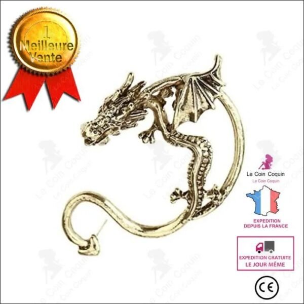 LCC® Punk Metal Alloy Gold Earring Women/Men Cool Flying Dragon Stud Earrings-retro-vintage-gothic-fashion fantasy;Pendiente de Oro de Aleación de Metal Punk LCC ® Para Mujer/Hombre Pendientes de Dragón Volador Geniales-retro-vintage-gótico-fantasía de moda