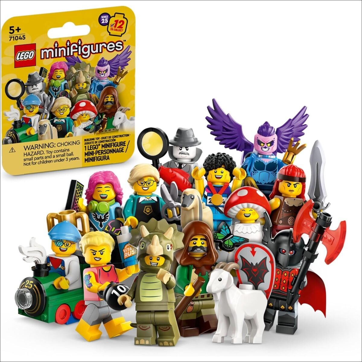 Kids aged 5 and up can enjoy exciting adventures with 1 of 12 collectible LEGO® Minifigures Series 25 (71045) figures hidden in surprise packs. Add these detailed figures to your collection, display them or inspire imaginative story play.