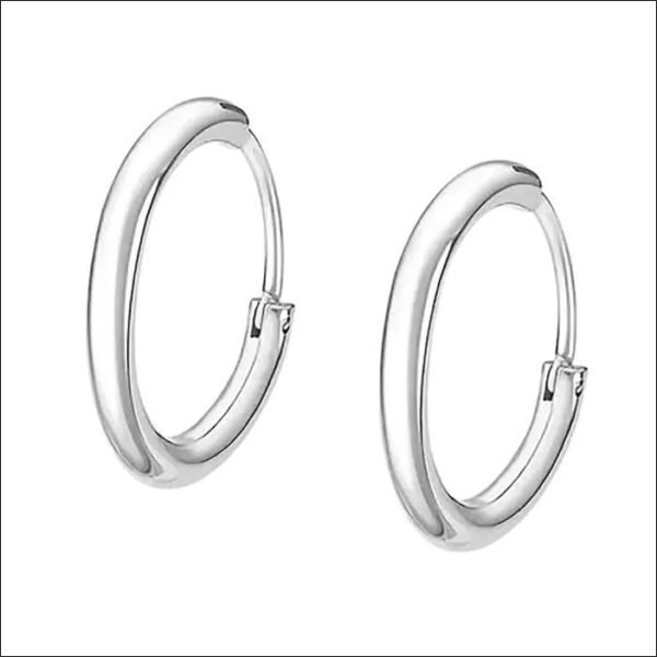 LOTUS steel hoop earrings for men - Diameter 18mm;Pendientes de aro de acero LOTUS para hombre-Diámetro 18 mm