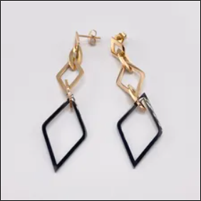 Maravillas Two Tone Earrings;Pendientes Maravillas Dos Tonos