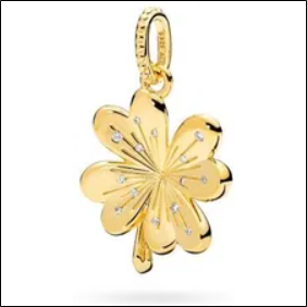 Marko Gold-plated clover pendant zircons Charms;Dijes de circonitas con colgante de trébol chapado en oro de Marko