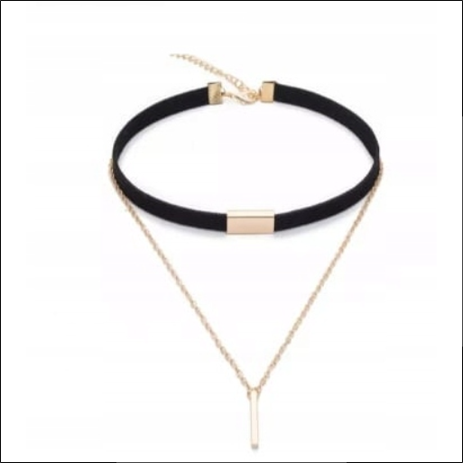 MD black choker necklace | plate;Collar | plato gargantilla MD negro