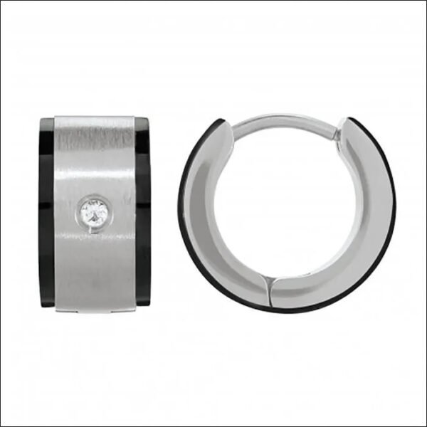 Men's earrings - Jourdan - Jourdan IOS steel oxide hoop earrings - Material color: White;Pendientes para hombre - Jourdan - Pendientes de aro de óxido de acero IOS Jourdan-Color del material: Blanco