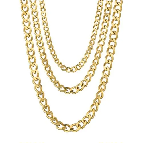 Men's Gold Plated Cuban Link Necklace 60cm 6mm - Brand - Model - Adult - Unisex - Gold;Collar de Eslabones Cubanos Chapado en Oro para Hombre 60 cm 6 mm-Marca - Modelo-Adulto-Unisex-Dorado