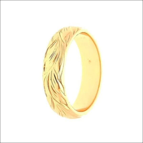 Men's or Women's Ring Chiseled Wedding Ring Plated Yellow Gold 750/1000 3 Microns;Anillo de Hombre o Mujer Anillo de Bodas Cincelado Chapado en Oro Amarillo 750/1000 3 Micras