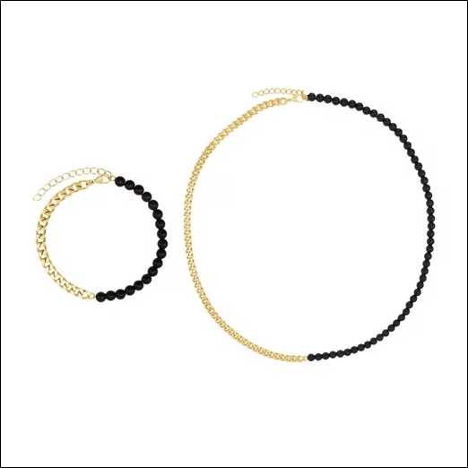 Necklace Set Jeremy gold-colored;Ensemble Collier Jeremy doré