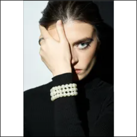 Nothing But Love Pearl Bracelet On Elastic Beads Pearls 296792;Cinnamon Chain Bracelet