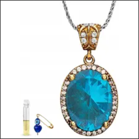 Ottomania Women's Necklace With Blue Stone Zircons;Collar de Mujer Ottomania Con Circonitas De Piedra Azul
