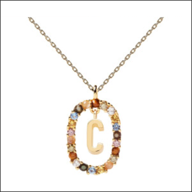 PDPAOLA Letter Necklace Gold CO01;Collier Lettre PDPAOLA Doré CO01