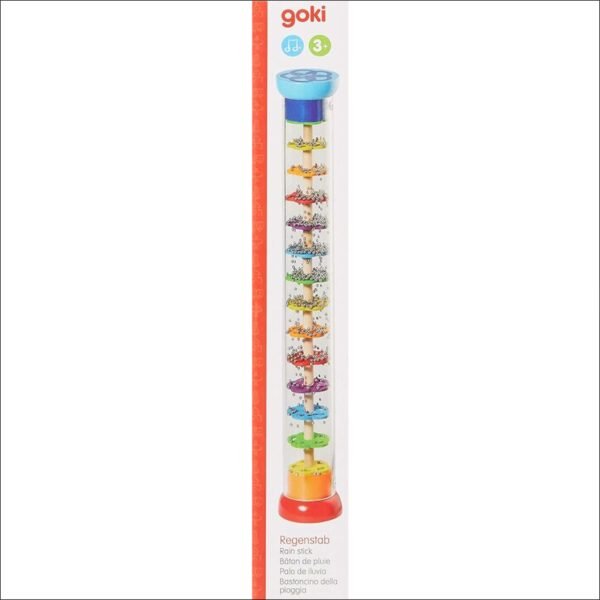 Our colourful rainstick is a great rhythm instrument.