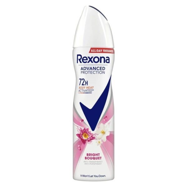 for all skin types-REXONA Advanced deodorant spray Bright Bouquet 150ml,not dry the skin-REXONA Advanced deodorant spray Bright Bouquet 150ml,smoothed-REXONA Advanced deodorant spray Bright Bouquet 150ml,freshness-REXONA Advanced deodorant spray Bright Bouquet 150ml