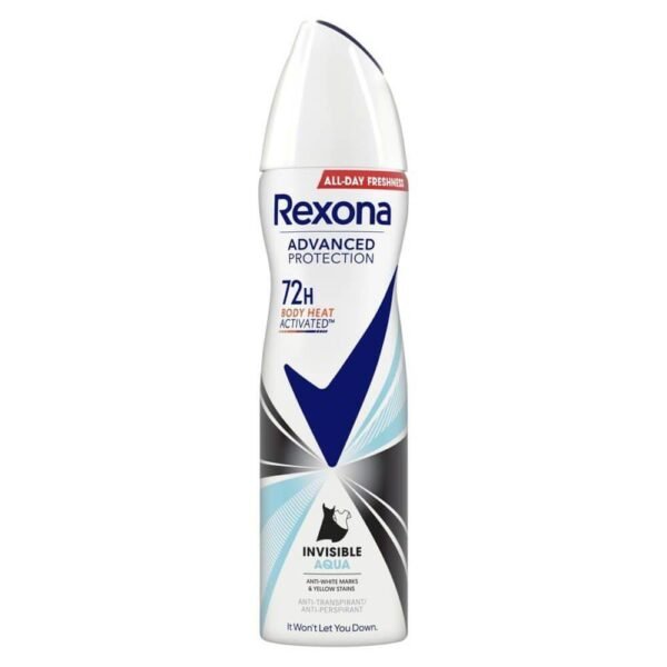 for all skin types-REXONA Advanced deodorant spray Invisible Aqua 150ml,not dry the skin-REXONA Advanced deodorant spray Invisible Aqua 150ml,smoothed-REXONA Advanced deodorant spray Invisible Aqua 150ml,freshness-REXONA Advanced deodorant spray Invisible Aqua 150ml