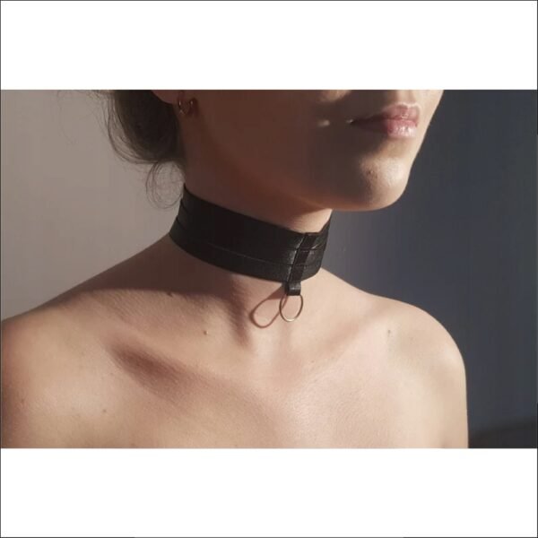 Sexy Wide Choker Necklace COLLAR with Ring;Collar de Gargantilla Ancho Sexy con Anillo