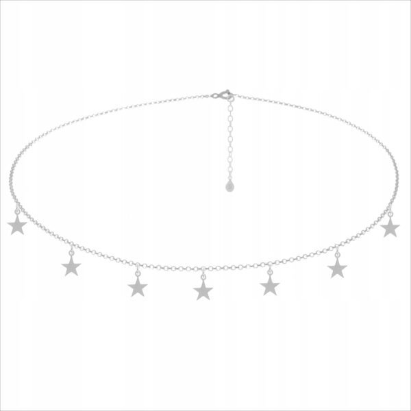 SILVER CHOKER NECKLACE WITH STARS SILVER 925;GARGANTILLA DE PLATA CON ESTRELLAS PLATA 925