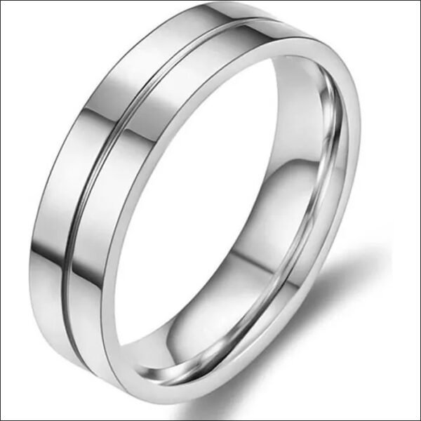 Silver ring with groove for men ZR0166 - ZENSE - Steel - Grey - Men;Anillo de plata con ranura para hombre ZR0166-SENSE-Acero-Gris-Hombre