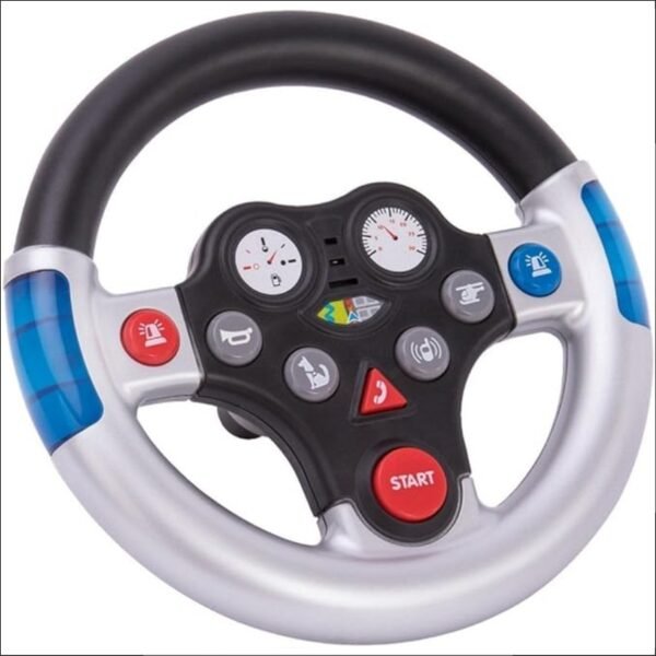 The sound steering wheel can be attached to the Bobby Car with the included screws
