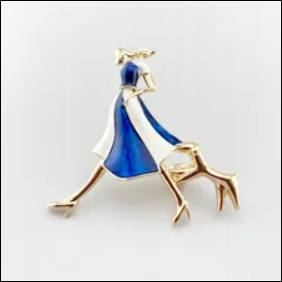 Sonata Brooch Girl With Dog Maravillas;Broche Sonata Niña Con Perro Maravillas