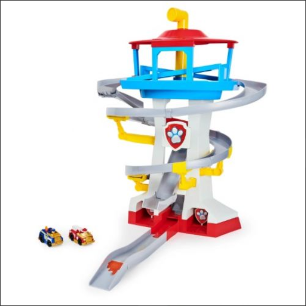 Double the fun with the Paw Patrol Patrol Tower with Race Track