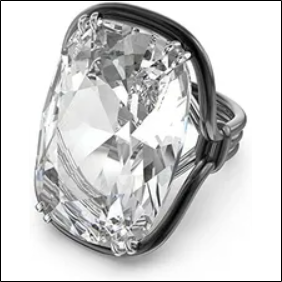 SWAROVSKI HARMONY COCKTAIL RING, LARGE CRYSTAL, WHITE, MIXED METAL FINISH;ANILLO DE CÓCTEL SWAROVSKI HARMONY, CRISTAL GRANDE, BLANCO, ACABADO MIXTO DE METAL