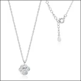 Valerio Dog/Cat Paw Necklace White Silver 925 Z1547N;Collar Pata de Perro/Gato Valerio Plata Blanca 925 Z1547N