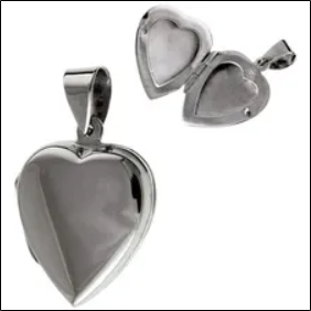 Valerio Pendant Large Heart Box Silver 925 W0282;Colgante Valerio Caja Corazón Grande Plata 925 W0282